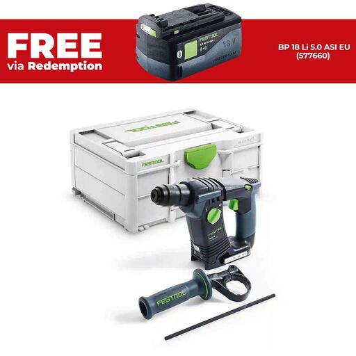 Festool BHC 18-Basic (577600) 18V Cordless Brushless Rotary Hammer Basic In Systainer - Skin Only