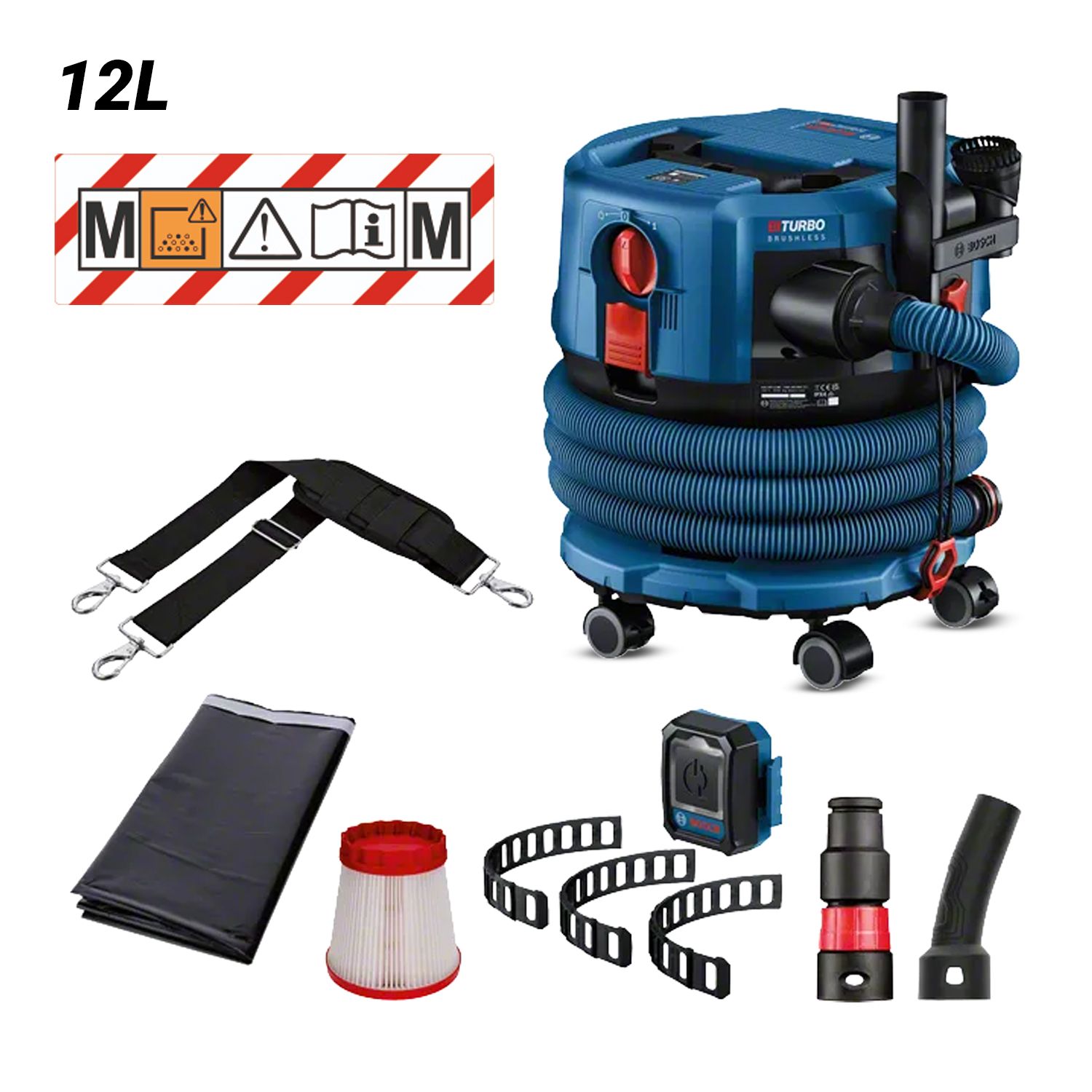 Bosch GAS 18V-12 MC (0.601.9K2.050) 18V Li-ion Cordless 12L Dust Extractor - Skin Only – image 2