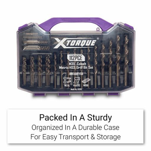 Xtorque XCD112 112pcs M35 Metric Cobalt Drill Bit Set – image 3