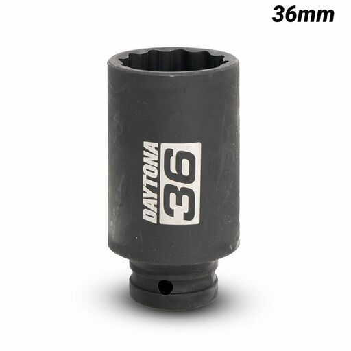 Daytona DDAS36MM 36mm 1/2" Drive 12 Point Deep Axle Nut Socket