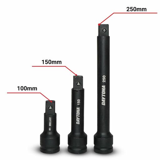 Daytona DIES334 3pce 3/4" Drive Impact 100-250mm Extension Bar Set – image 4