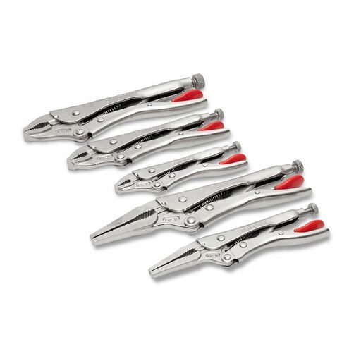 Daytona DLLNP5P 5pce 125mm (5"), 175mm (7"), 250mm (10"), 150mm (6") & 230mm (9") Curved Jaw & Long Nose Locking Plier Set – image 2