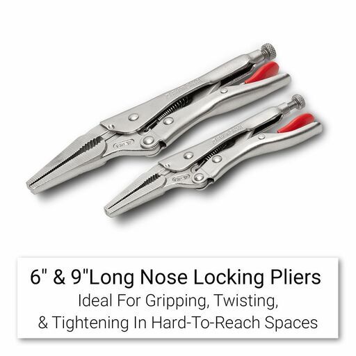 Daytona DLLNP5P 5pce 125mm (5"), 175mm (7"), 250mm (10"), 150mm (6") & 230mm (9") Curved Jaw & Long Nose Locking Plier Set – image 4
