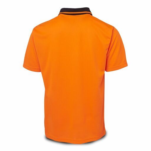 JB's Wear 6HVNCON Hi-Vis Orange/Navy Non Cuff Traditional Polo – image 3