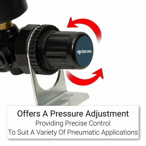 Chicago Air CALFPC14 1/4" AirLine Filter Regulator With Gauge & Mounting Bracket – image 4