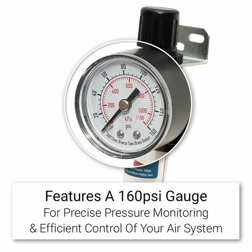 Chicago Air CALFPC14 1/4" AirLine Filter Regulator With Gauge & Mounting Bracket – image 5