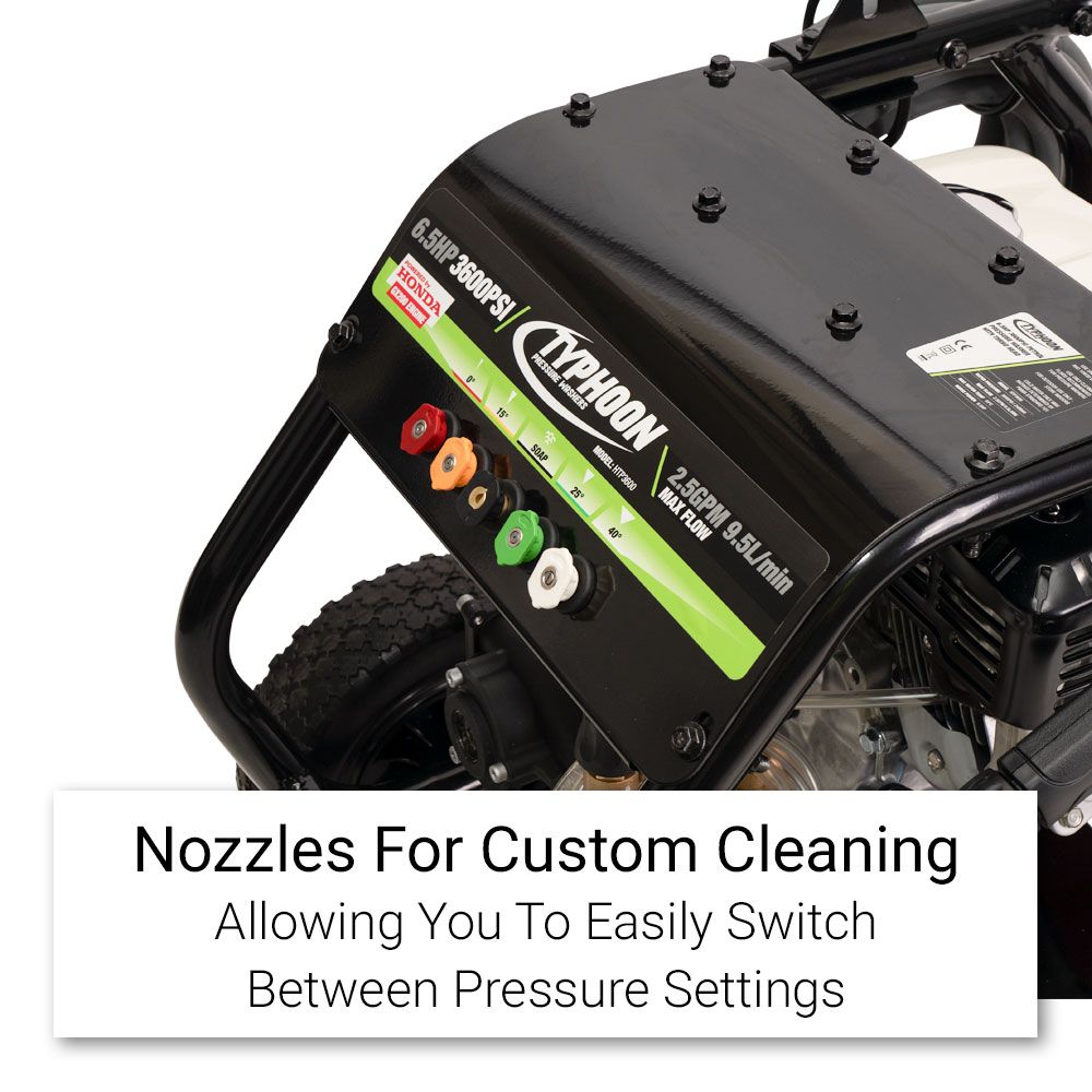 Typhoon HTP3600 6.5HP 3600PSI Petrol Pressure Washer With Turbo Head Powered By Honda GX200 – image 9
