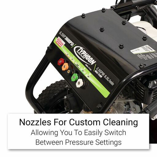 Typhoon HTP3600 6.5HP 3600PSI Petrol Pressure Washer With Turbo Head Powered By Honda GX200 – image 9