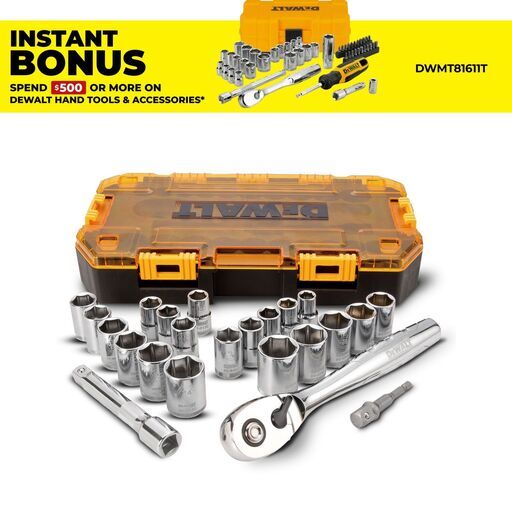 DeWalt DWMT73813-1 23pce 1/2" Drive Imperial & Metric Socket Set