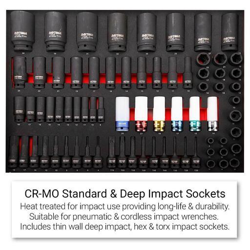 Daytona D1200WSC 1200pce Mechanical Tool Set with 72" 2800mm x 455mm x 1865mm Black Workshop Storage Cabinet Set Tool Trolley – image 6