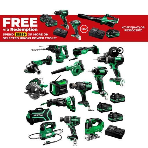 HiKOKI KC36D13P(PMZ) 36V 18V 5.0Ah / 36V 2.5.Ah Li-ion MultiVolt Cordless Brushless 13pce Mega Combo Kit