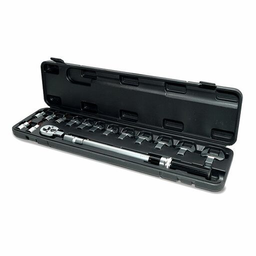 Daytona DTW1216 16pce 1/2" 20-220Nm Torque Wrench with Detachable Head Kit