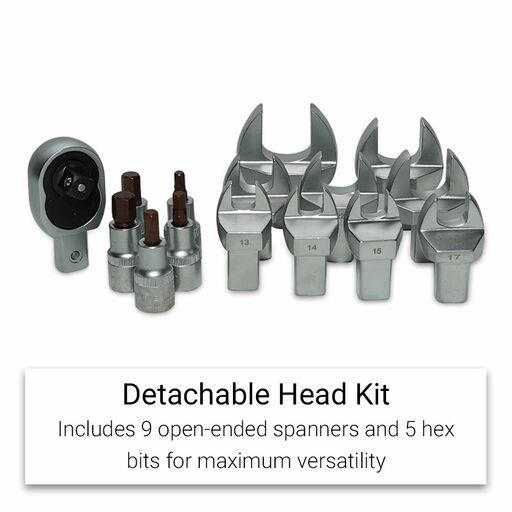 Daytona DTW1216 16pce 1/2" 20-220Nm Torque Wrench with Detachable Head Kit – image 4