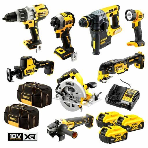 DeWalt DCZ801P3-XE 18V 5.0Ah Cordless Brushless XR 8pce Combo Kit – image 2