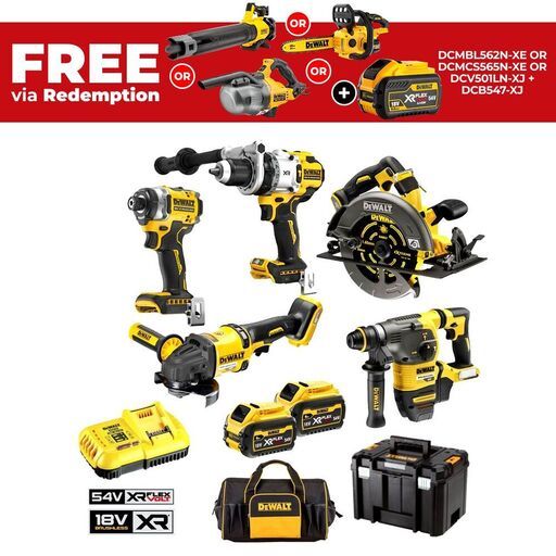 DeWalt DCZ503X2-XE 18V/54V 9.0Ah XR Mixed Voltage 5pce Combo Kit