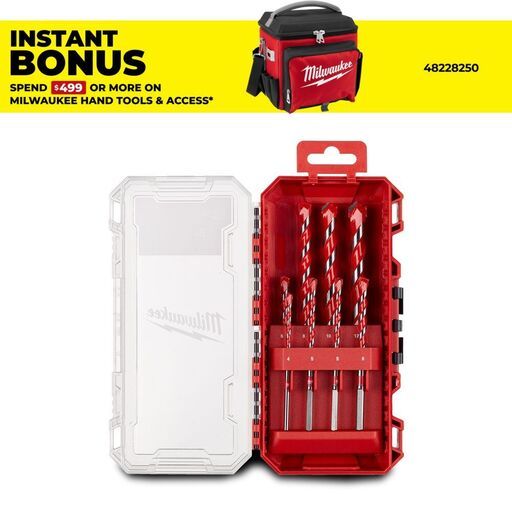 Milwaukee 49323561 8pce Masonry Hammer Drill Bit Set