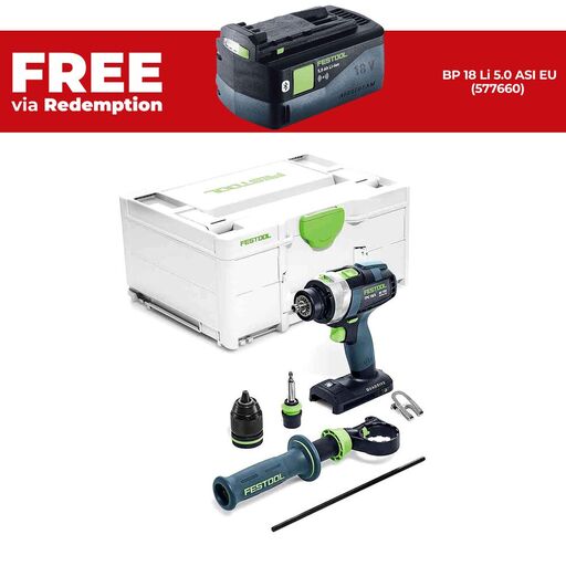 Festool 575604 18V TPC  Li-ion Cordless 4 Speed Hammer Drill Basic in Systainer - Tool Only