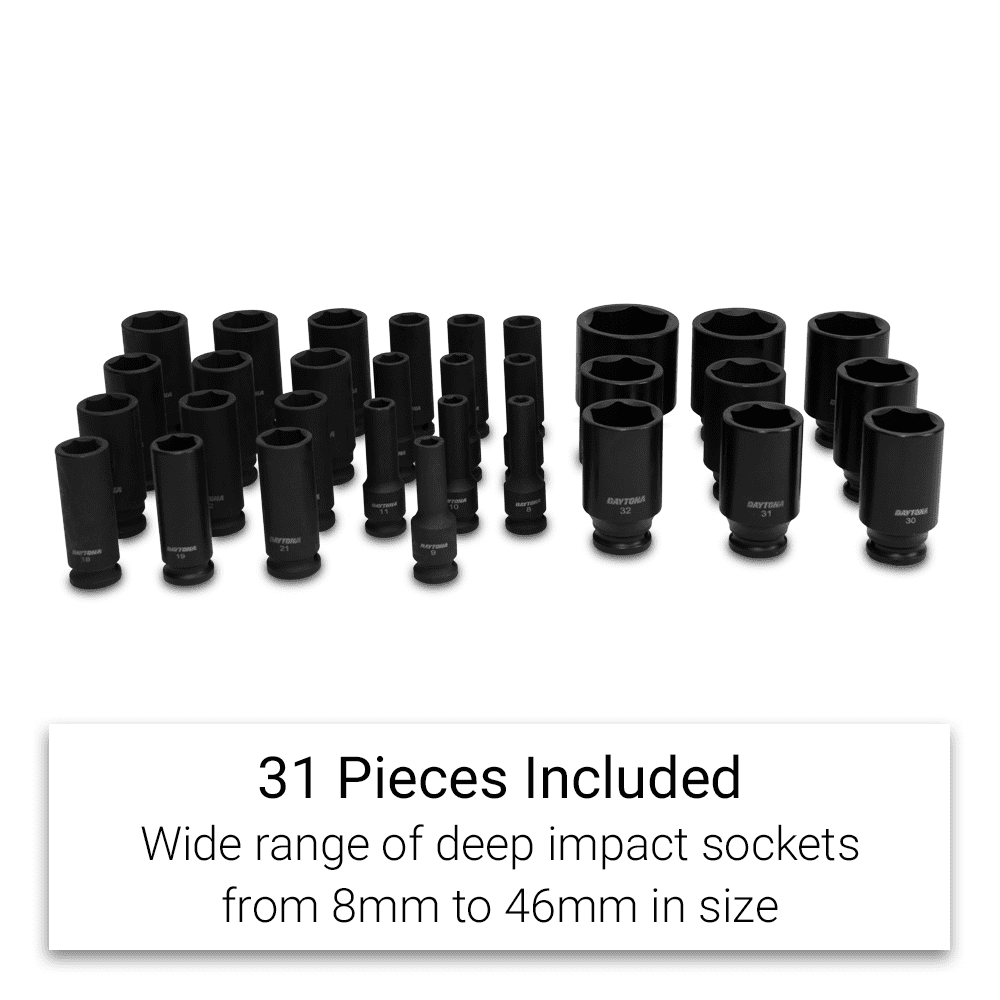 Daytona DDI3112 31pce 1/2" Deep Impact 8-46mm Metric Socket Set – image 3