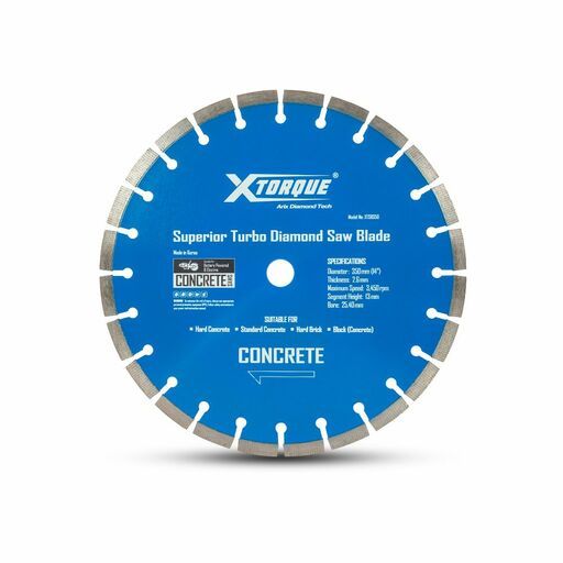 Xtorque XTSB350 2.6mm x 350mm Arix Turbo Hand Saw Blade Suits Cordless/Electric & Petrol Concrete Saws For Fast Cutting