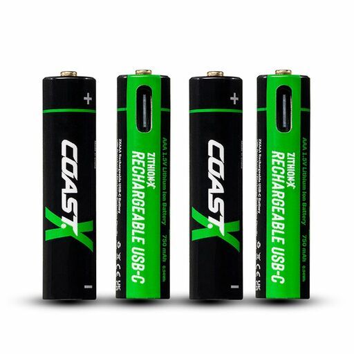 Coast ZXAAA (811807) 4-Pack ZITHION-X AAA USB-C Charging