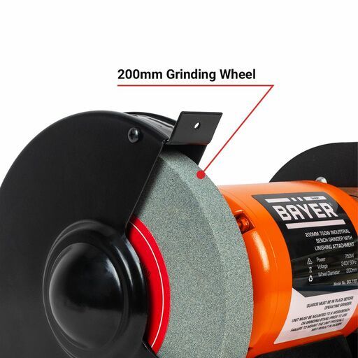Bayer BGL750 200mm 750W Industrial Bench Grinder With Linishing Attachment – image 4