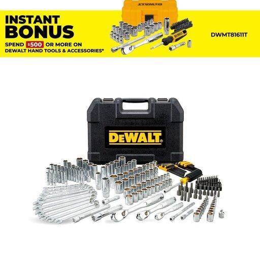 DeWalt DWMT81534 205pce 1/4", 3/8" & 1/2” Dr Mechanics Socket & Tool Set