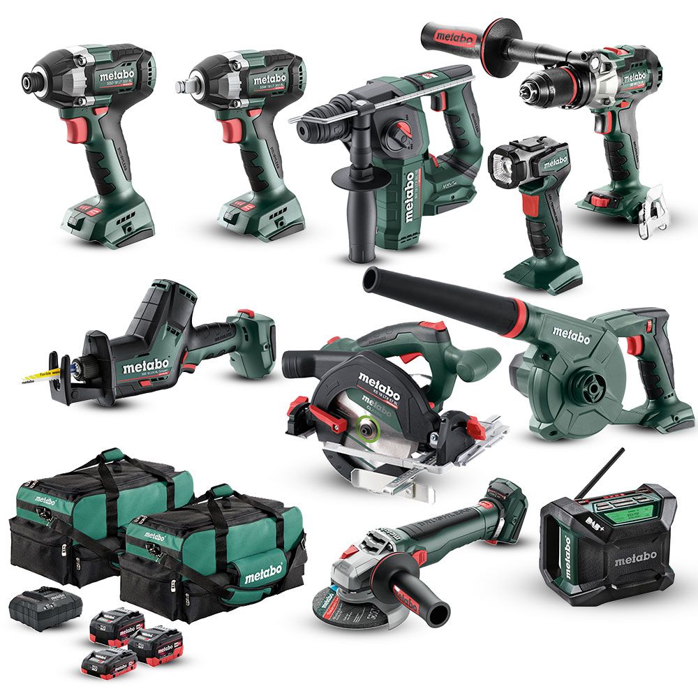 Metabo MET18MX10LB3HD455GW (AU69000280) 18V 4.0Ah / 5.5Ah Li-ion Cordless Brushless 10pce Combo Kit – image 1