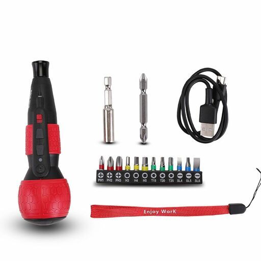 Daytona DES13B Electric Screwdriver 1nm  2nm & 4nm of Torque with 15pce Drive Bits - USB Rechargeable