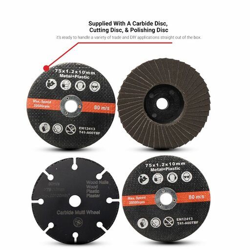 Daytona DMIG75 75mm Cordless Mini Cut Off Tool, Grinder & Sander – image 6