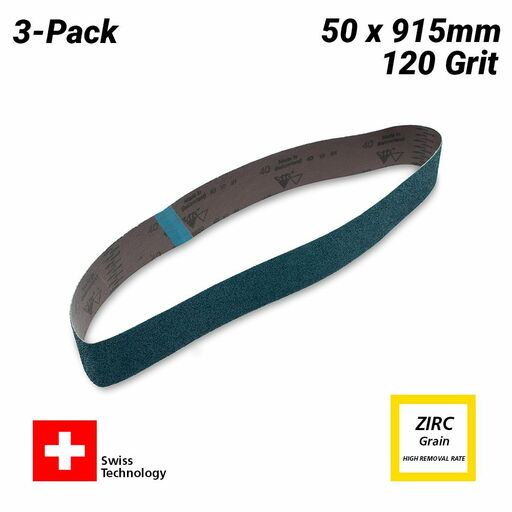 Sia Abrasives F03E02DD11 3-Pack 50mm x 915mm 2820 P120 Sanding Belt