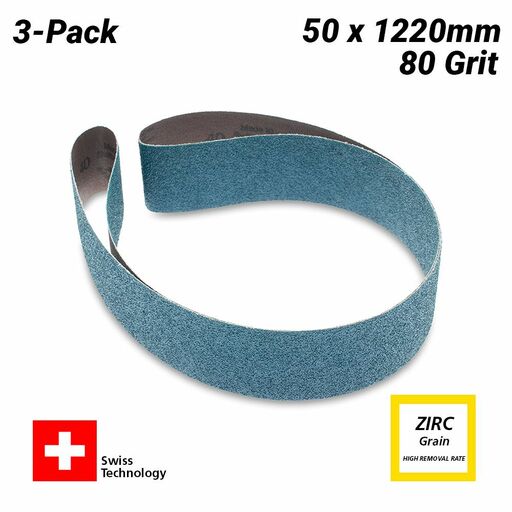 Sia Abrasives F03E02DD18 3pce 50mm x 1220mm 2820 P80 Sanding Belt