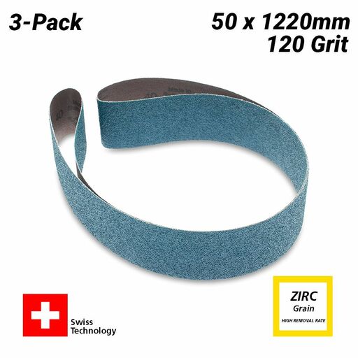Sia Abrasives F03E02DD19 3pce 50mm x 1220mm 2820 P120 Sanding Belt