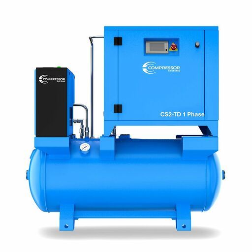 Compressor Systems CS2-TD 240V 15 Amp 4HP (3kW) 320L Tank Single Phase Super Quiet Screw Air Compressor with integrated Air Dryer and filters – image 2