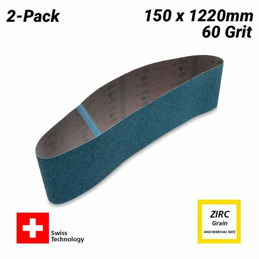 Sia Abrasives F03E02DD1B 2pce 150mm x 1220mm 2820  P60 Abrasive Belt