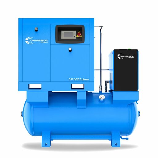 Compressor Systems CS7.5-TD 10HP 320L Three Phase Silent Screw Air Compressor with integrated Air Dryer and Filters – image 2