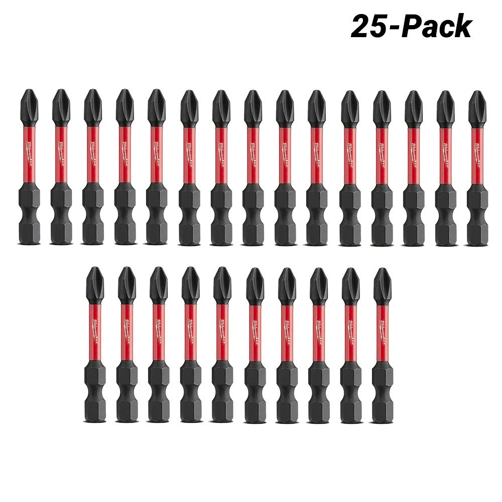 Milwaukee 48324762A 25 Pack PH2 x 50mm (2") Phillips SHOCKWAVE Power Bits – image 2