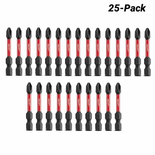 Milwaukee 48324762A 25 Pack PH2 x 50mm (2") Phillips SHOCKWAVE Power Bits – image 2