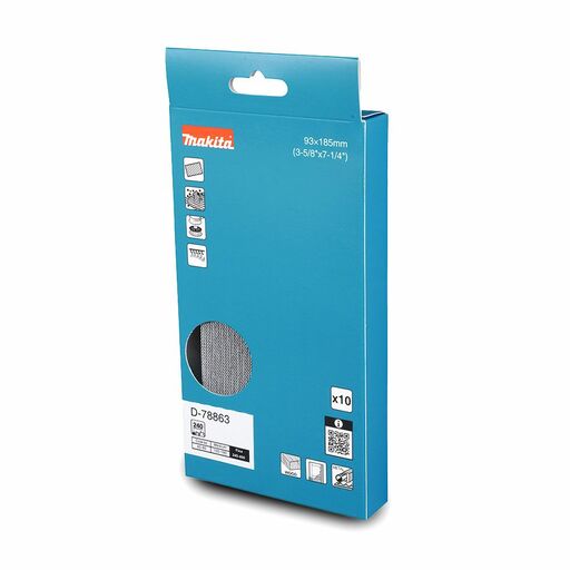 Makita D-78863 10 Pack 93mm x 185mm A240 Grit Mesh Sanding Pack – image 3