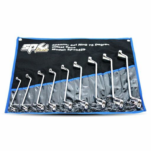 SP Tools SP10429 9pce 75° Offset Metric Double Ring Spanner Set