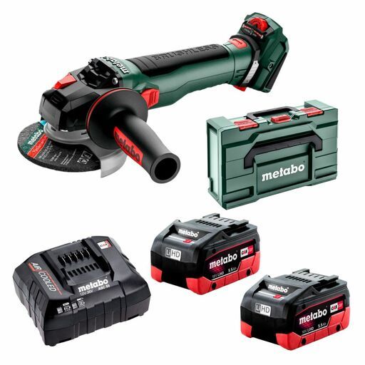 Metabo WPB 18 LT BL 11-125 Q MB 5.5 K (AU61305950) 18V 5.5Ah Li-ion Cordless Brushless Ø125 mm Angle Grinder with Paddle Switch Combo Kit