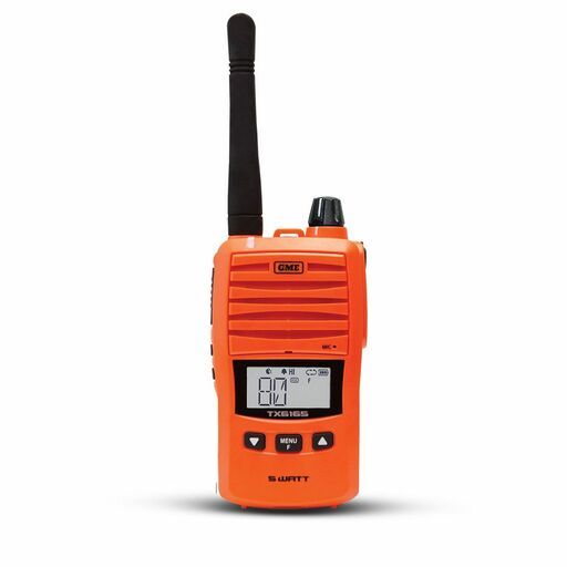 GME TX6165XO 5/1 Watt IP67 UHF CB Handheld Radio - Blaze Orange