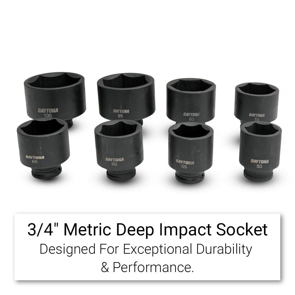 Daytona DISE834 8pce 3/4" 50-100mm Metric Deep Impact Jumbo Socket Set – image 5