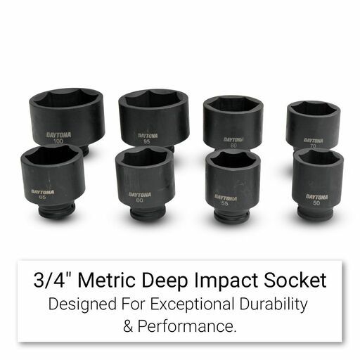 Daytona DISE834 8pce 3/4" 50-100mm Metric Deep Impact Jumbo Socket Set – image 5