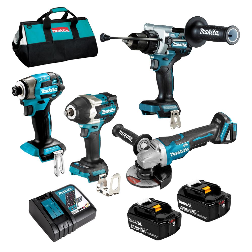 Makita DLX4186TX1 18V 5.0Ah Li-ion Cordless Brushless 4pce Combo Kit