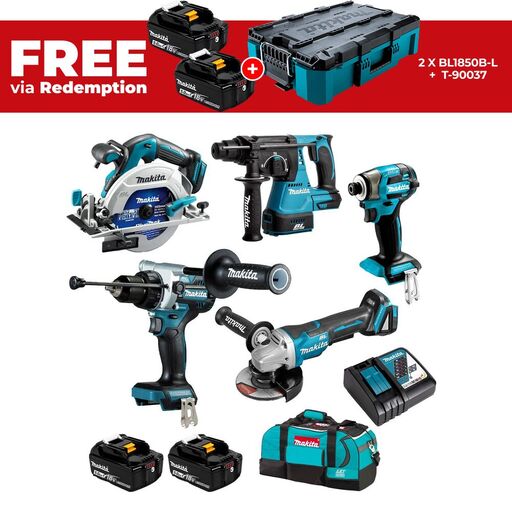 Makita DLX5101TX1 18V 5.0Ah Li-Ion Brushless Cordless 5pce Combo Kit
