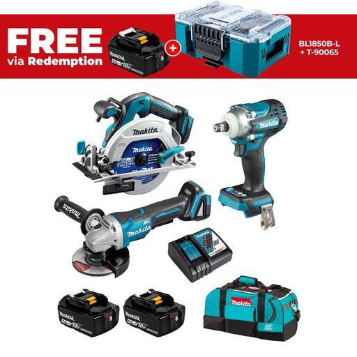 Makita DLX3198TX1 18V 5.0Ah Li-ion Cordless Brushless 3pce Combo Kit