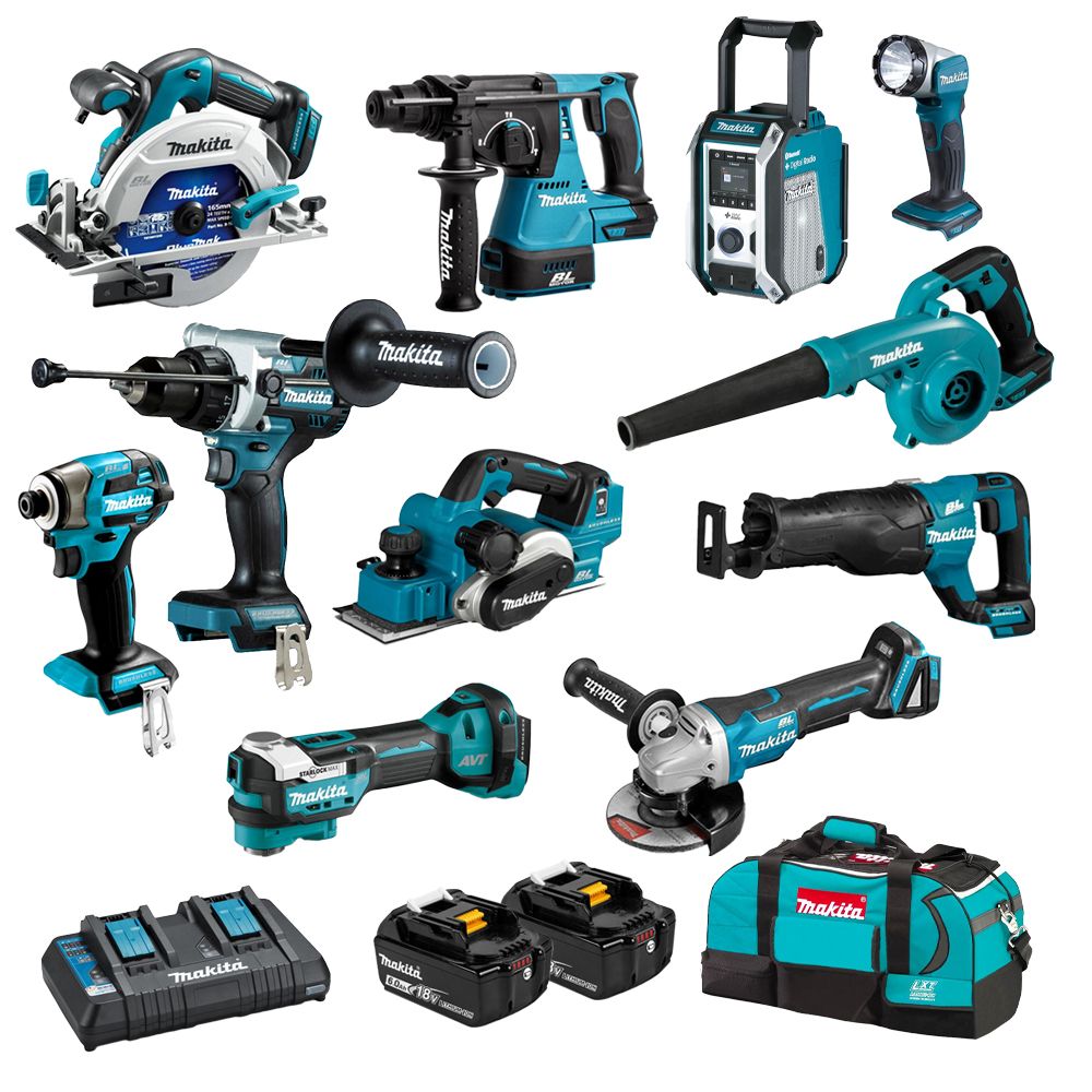 Makita DLX1125GX1 18V Li-Ion 6.0Ah Cordless Brushless 11pce Combo Kit