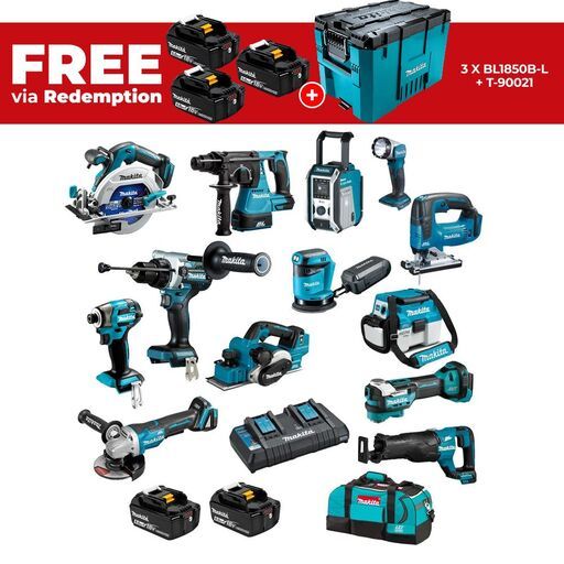 Makita DLX1303GX1 18V Li-ion 6.0Ah Cordless Brushless 13pce Combo Kit