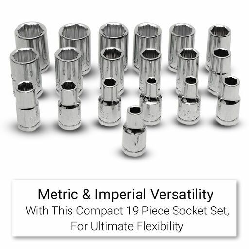 Daytona DSB024 24pce 1/4" Drive Shark Bite Metric 4-13mm & Imperial 3/16"-1/2" Socket Set – image 5