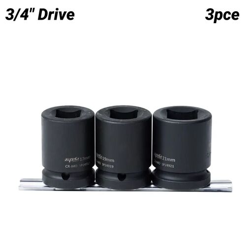 SP Tools SP20470 3pce 3/4" Drive Metric Impact Socket Rail Set - Double Square